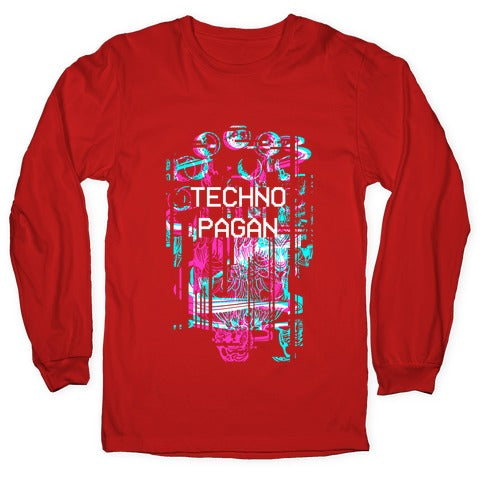 Techno Pagan Glitch Art Longsleeve Tee